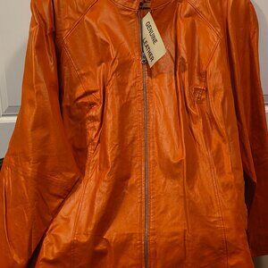 BBW ORANGE LEATHER JACKET....NEW